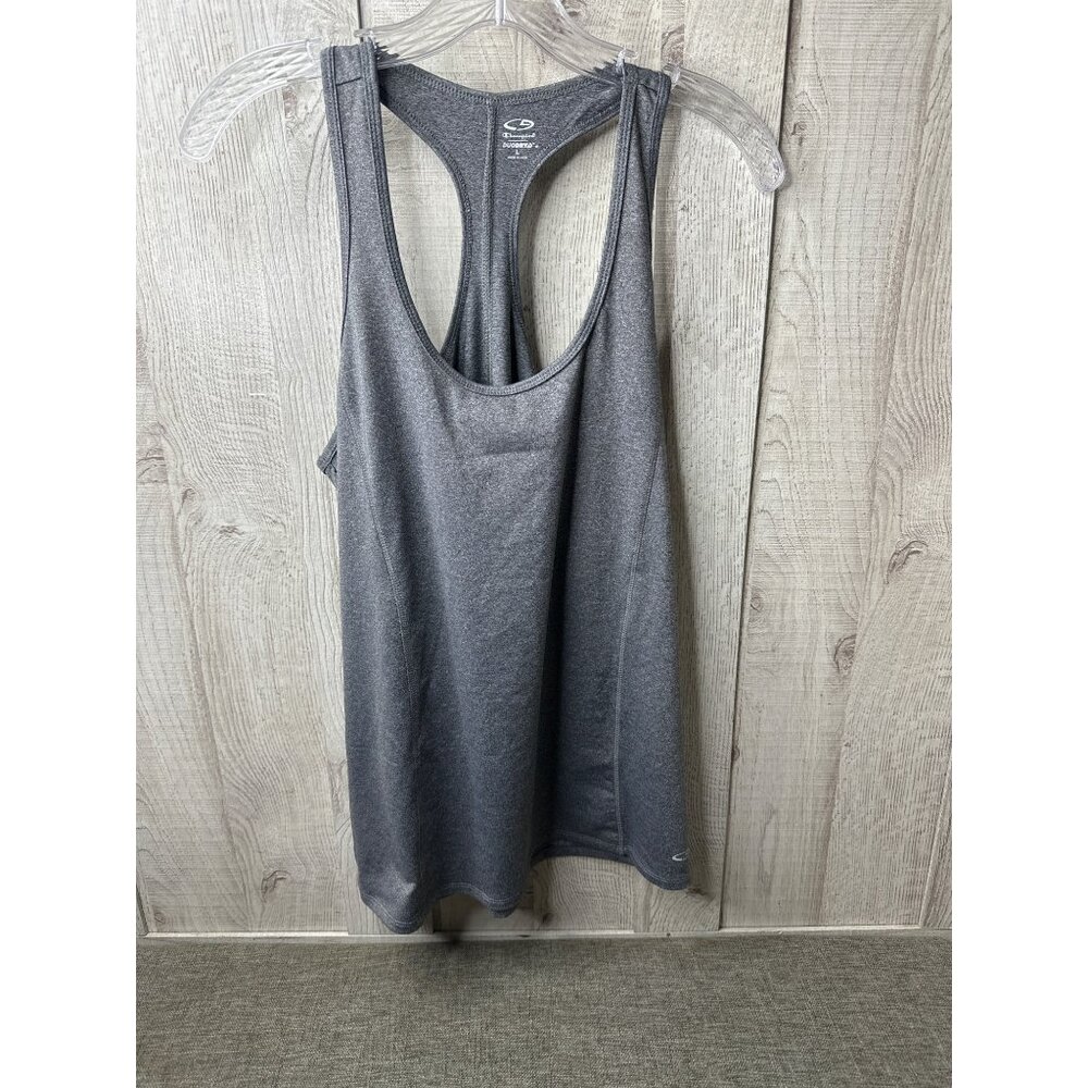 Champion Womens Racerback Tank Top Duodry+ Gray Size L Polyester/Spandex